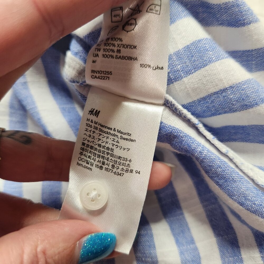 H&M Blue and White Striped Button Down Shirt - Picture 6 of 13